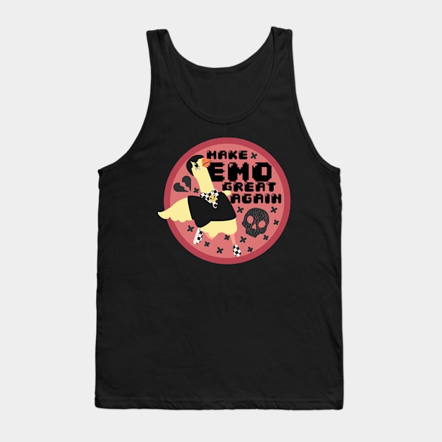 Make Emo Great Again Badge Tank Top by rachelaranha